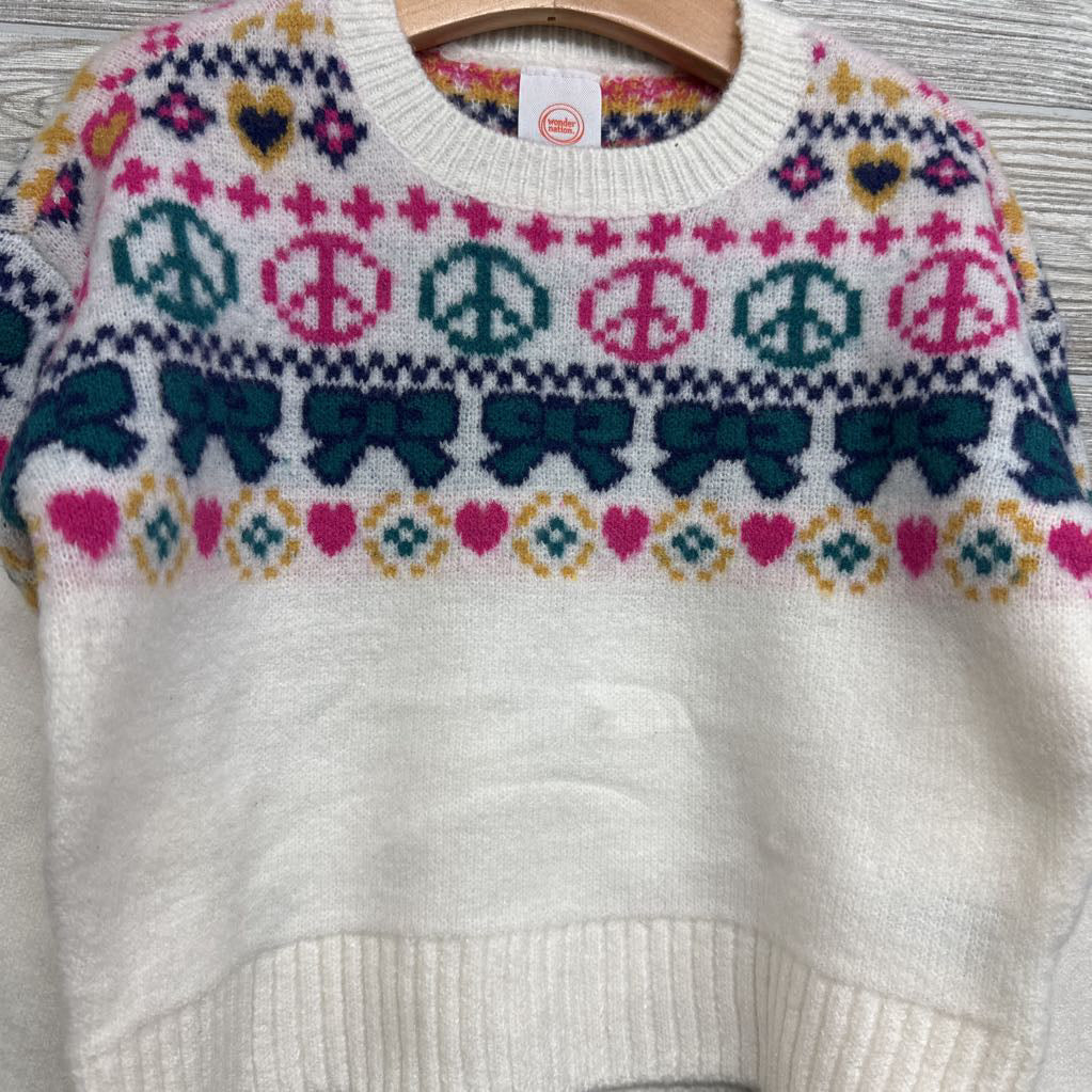 Sweater Peace Signs & Bows 4-5