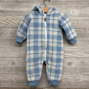 Baby Bear Sherpa Coverall Plaid 9M
