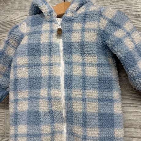Baby Bear Sherpa Coverall Plaid 9M