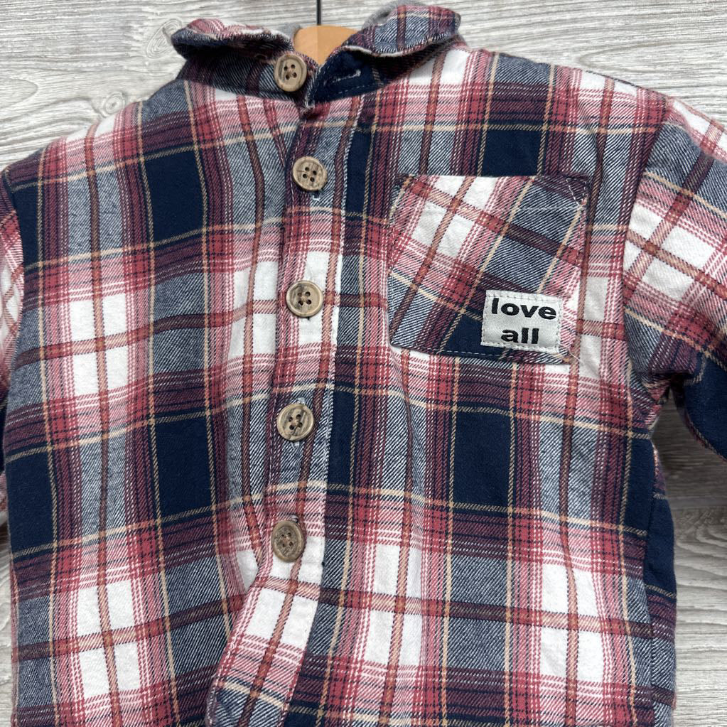 Plaid Shacket Love All 12M