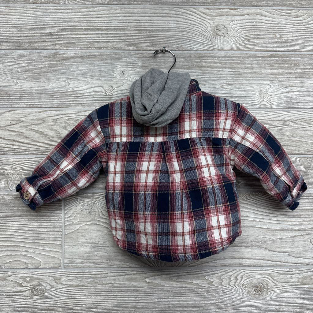 Plaid Shacket Love All 12M