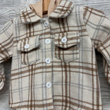 Fleece Button Up Shirt W/ Hood 3-6M