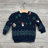 Fleece Crewneck Snowmen & Trees 12-18M