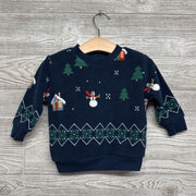 Fleece Crewneck Snowmen & Trees 12-18M
