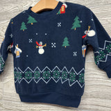 Fleece Crewneck Snowmen & Trees 12-18M
