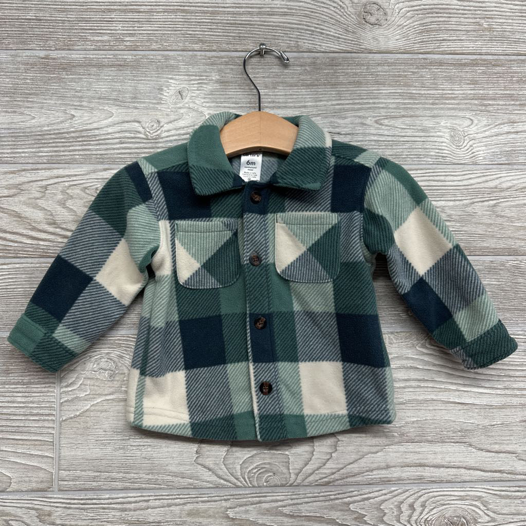 Fleece Plaid Button Up Shirt 6M