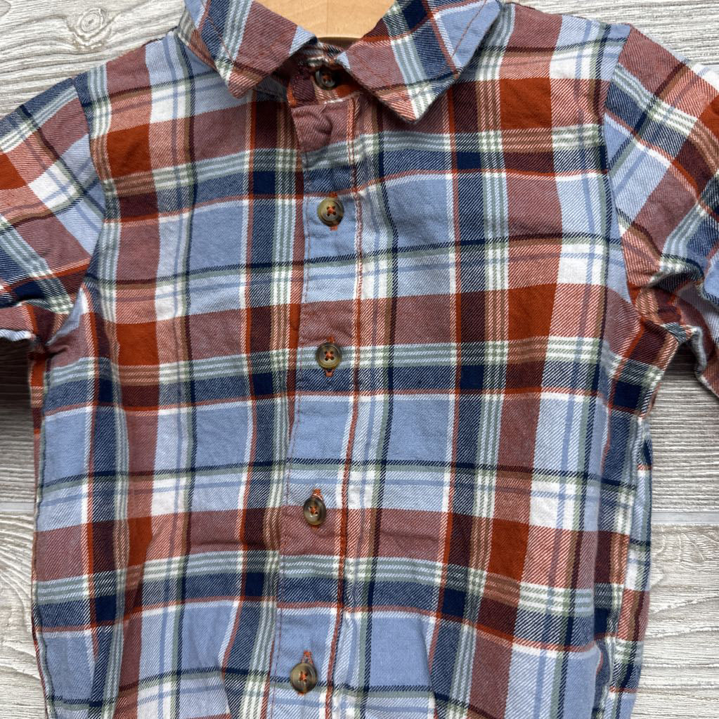 Plaid Button Up Bodysuit 18M