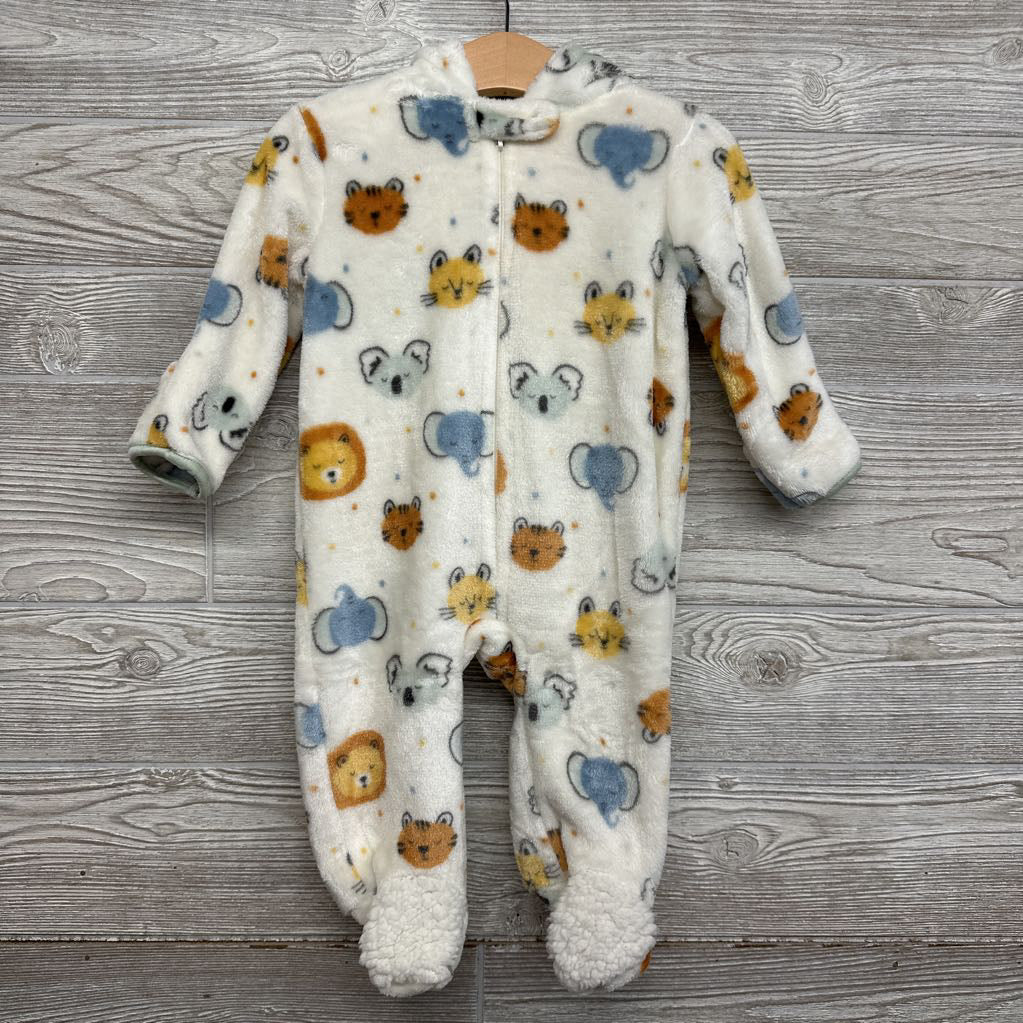 Plush Coverall Animals 3-6M