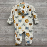 Plush Coverall Animals 3-6M