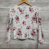 NEW Waffle Knit Henley Shirt Flowers 14