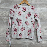 NEW Waffle Knit Henley Shirt Flowers 14
