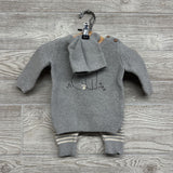 2 Pc Sweater Outfit Bear & Striped Pants 3M