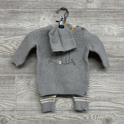 2 Pc Sweater Outfit Bear & Striped Pants 3M