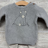 2 Pc Sweater Outfit Bear & Striped Pants 3M