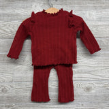 Ribbed Lettuce Trim Shirt & Pants 6-12M