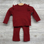 Ribbed Lettuce Trim Shirt & Pants 6-12M