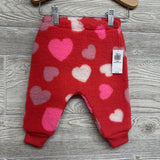 NEW Fleece Pants Hearts 3-6M