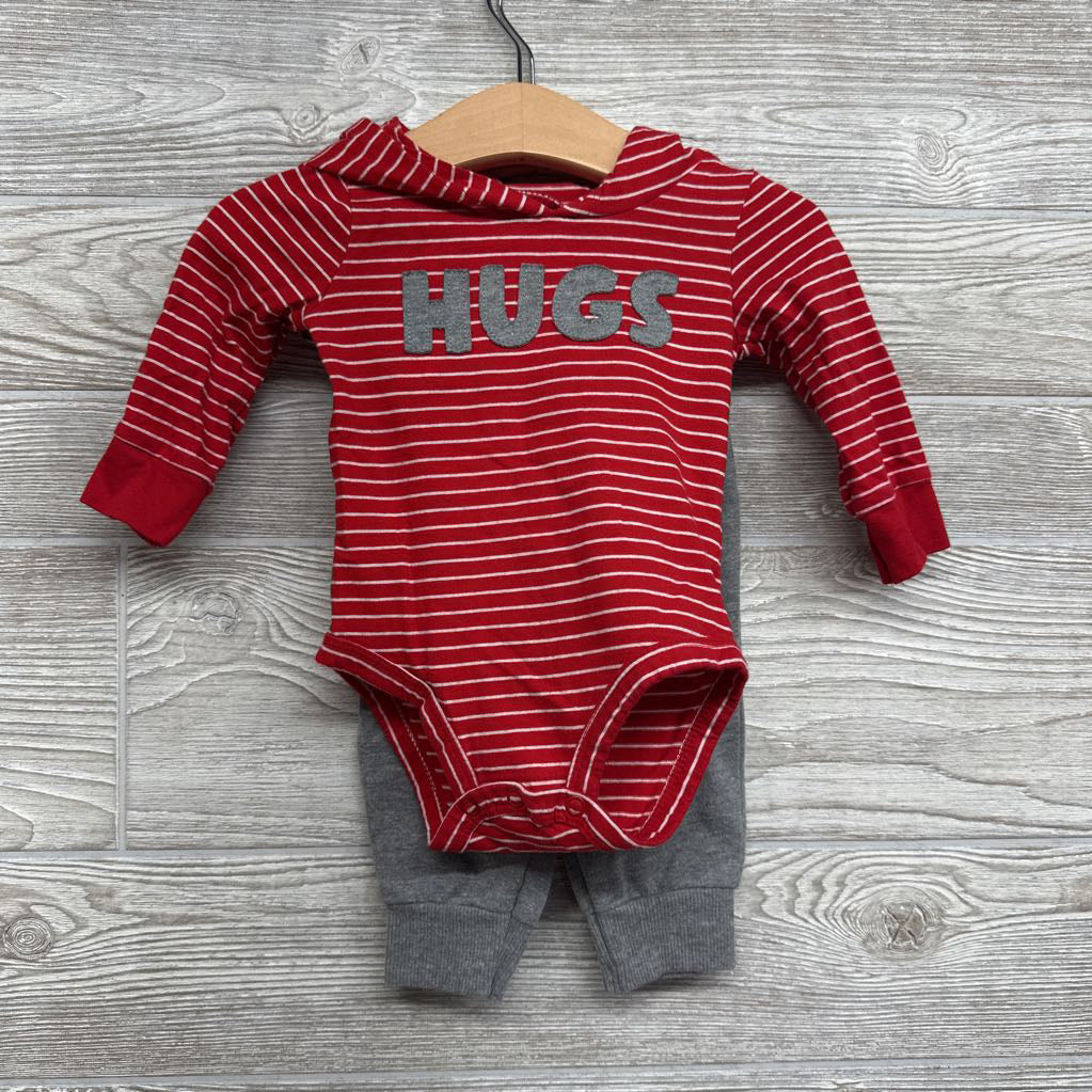 Hooded Bodysuit Hugs & Jogger Sweatpants 6M