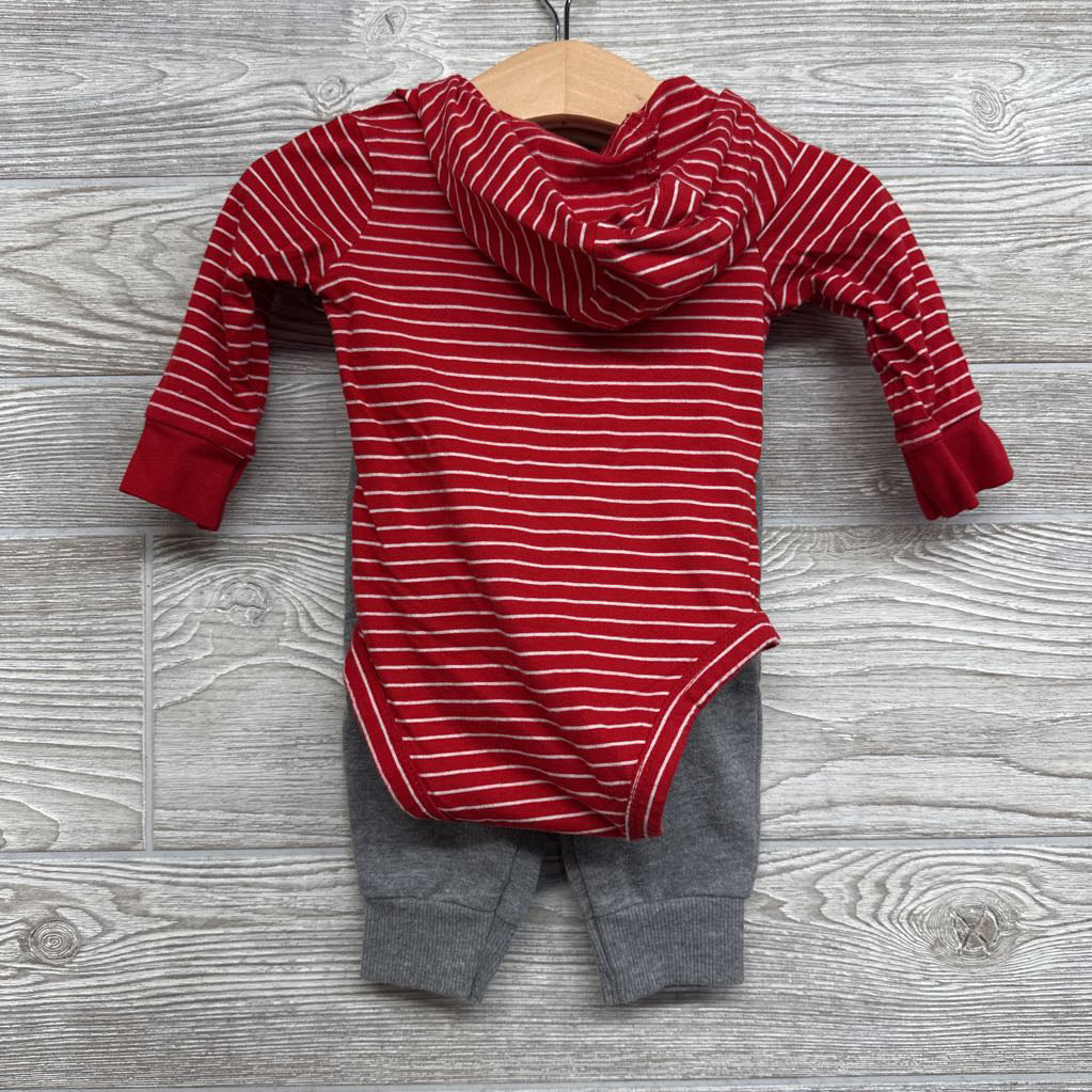 Hooded Bodysuit Hugs & Jogger Sweatpants 6M