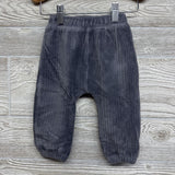 Button Up Plaid Shirt W/ Hood & Ribbed Pants 6-9M