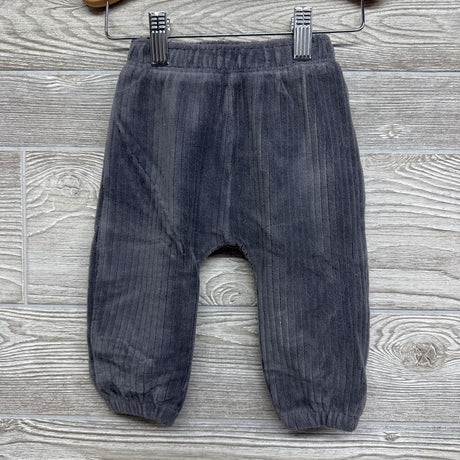 Button Up Plaid Shirt W/ Hood & Ribbed Pants 6-9M