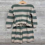 Ruffle Sweater Shirt & Pants Stripes 4t