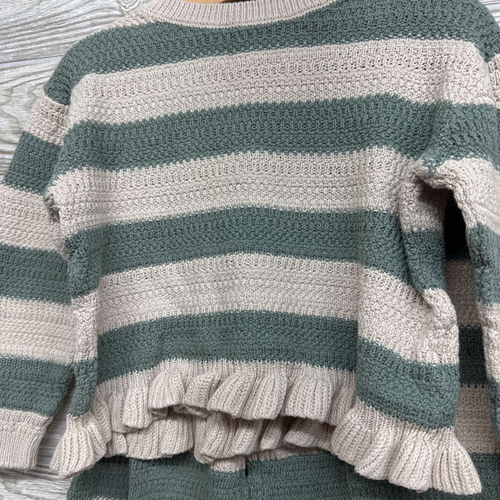 Ruffle Sweater Shirt & Pants Stripes 4t