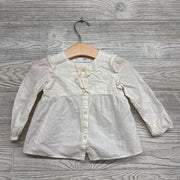 Button Up Shirt Stripes & Ruffles 9-12M