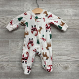 Blanket Sleeper Santa, Trees & Reindeer Nb