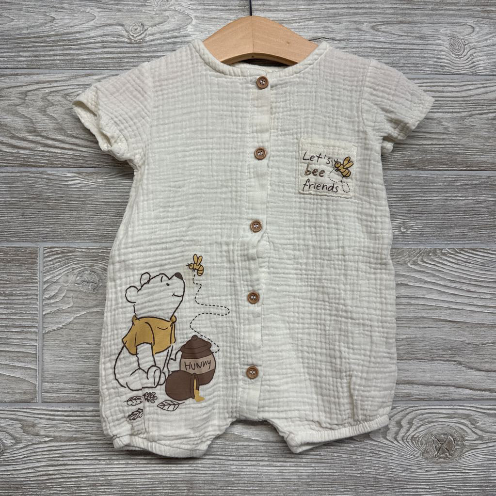Gauze Winnie The Pooh Shorty Romper Let's Bee Friends 12M