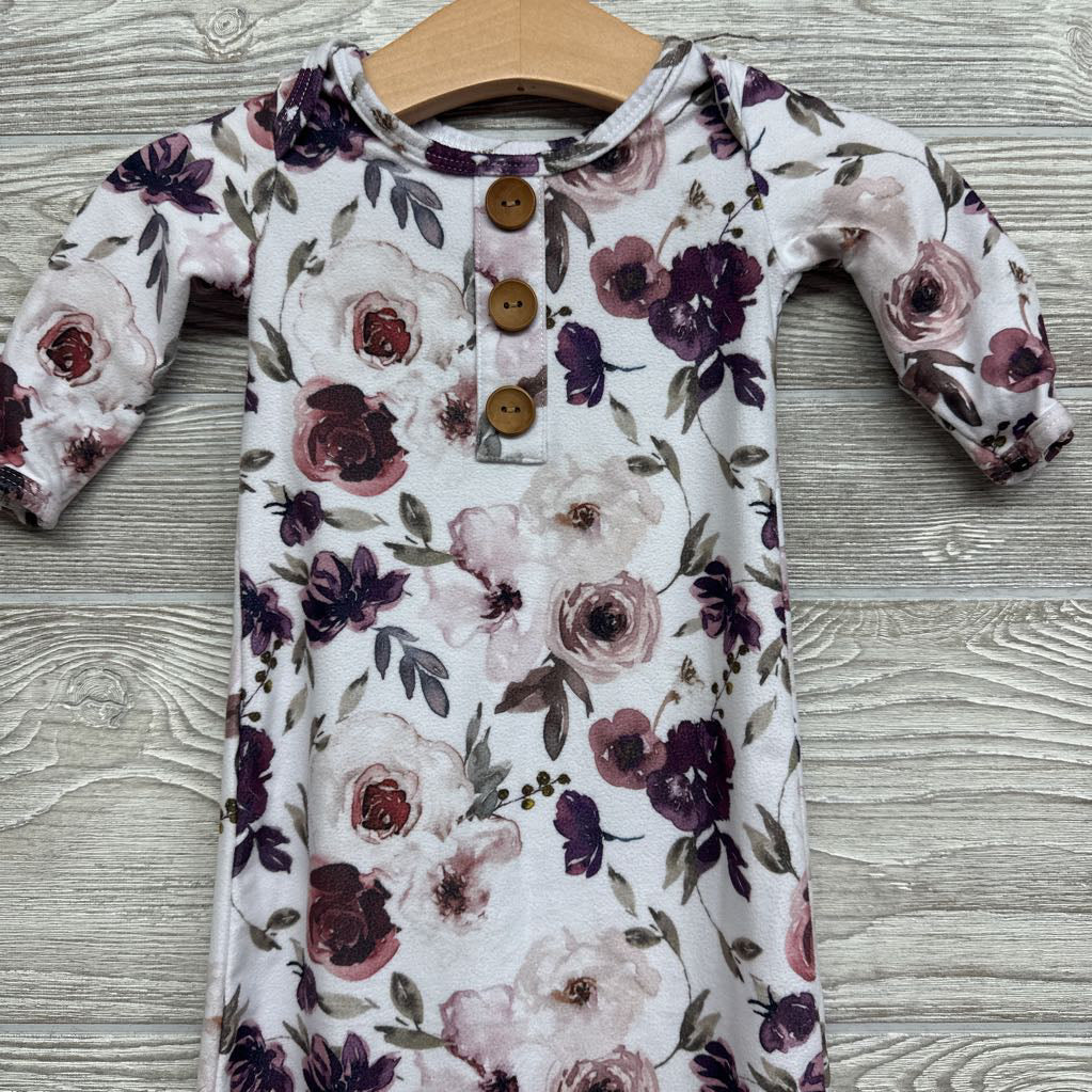 LS PJ Gown Flowers 0-3M