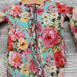 Ruffle Bamboo Footie Flowers NB
