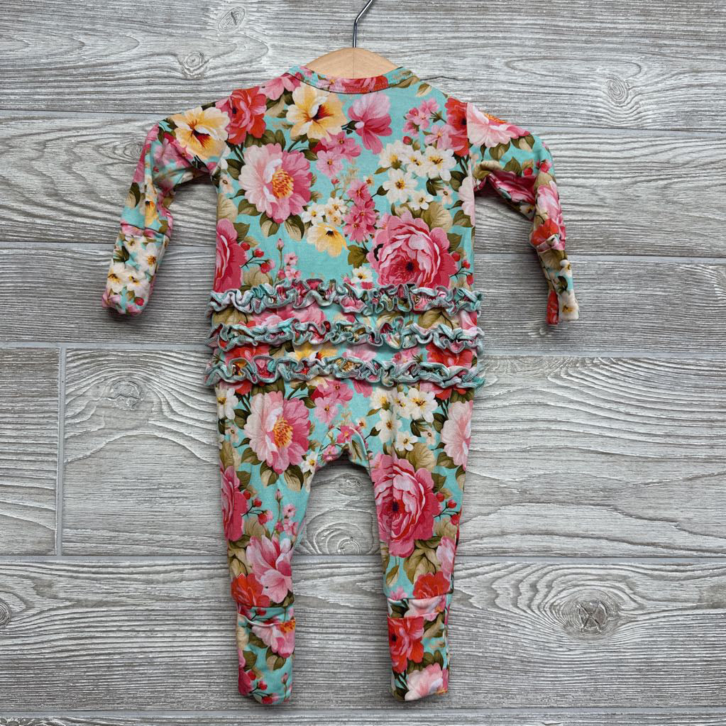 Ruffle Bamboo Footie Flowers NB