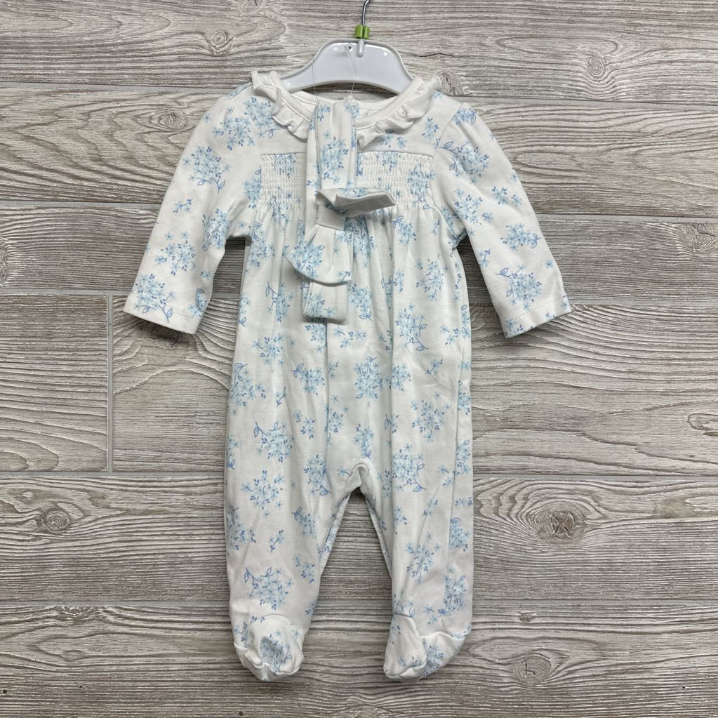 NEW Smocked Footie & Headband Flowers 3M