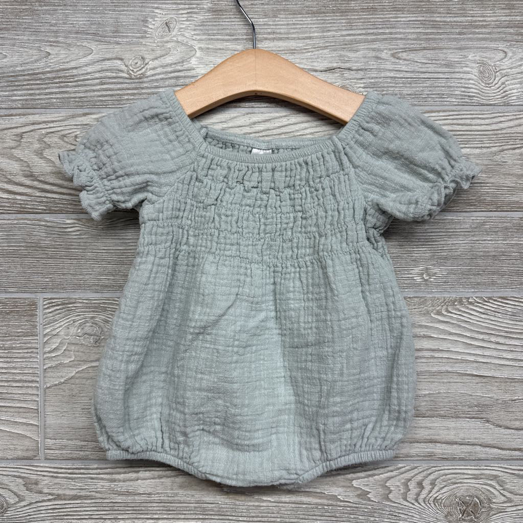 Gauze Smocked Bubble Romper 6-9M