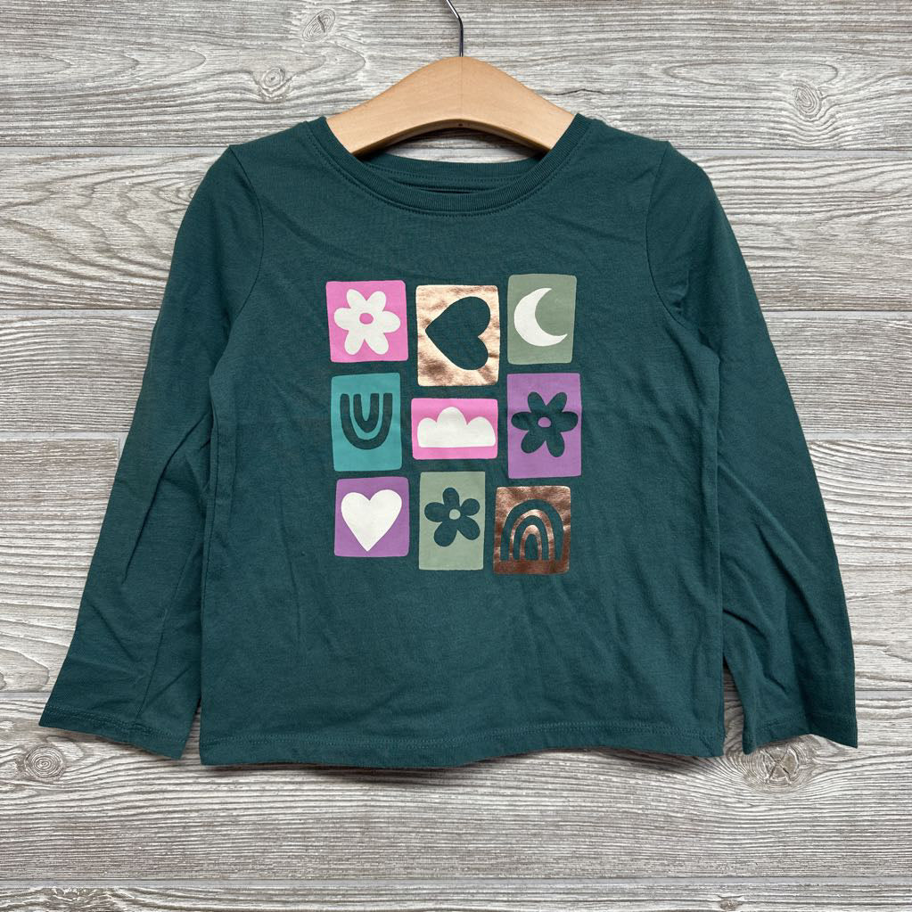 LS Shirt Heart, Flower & Moon 4t