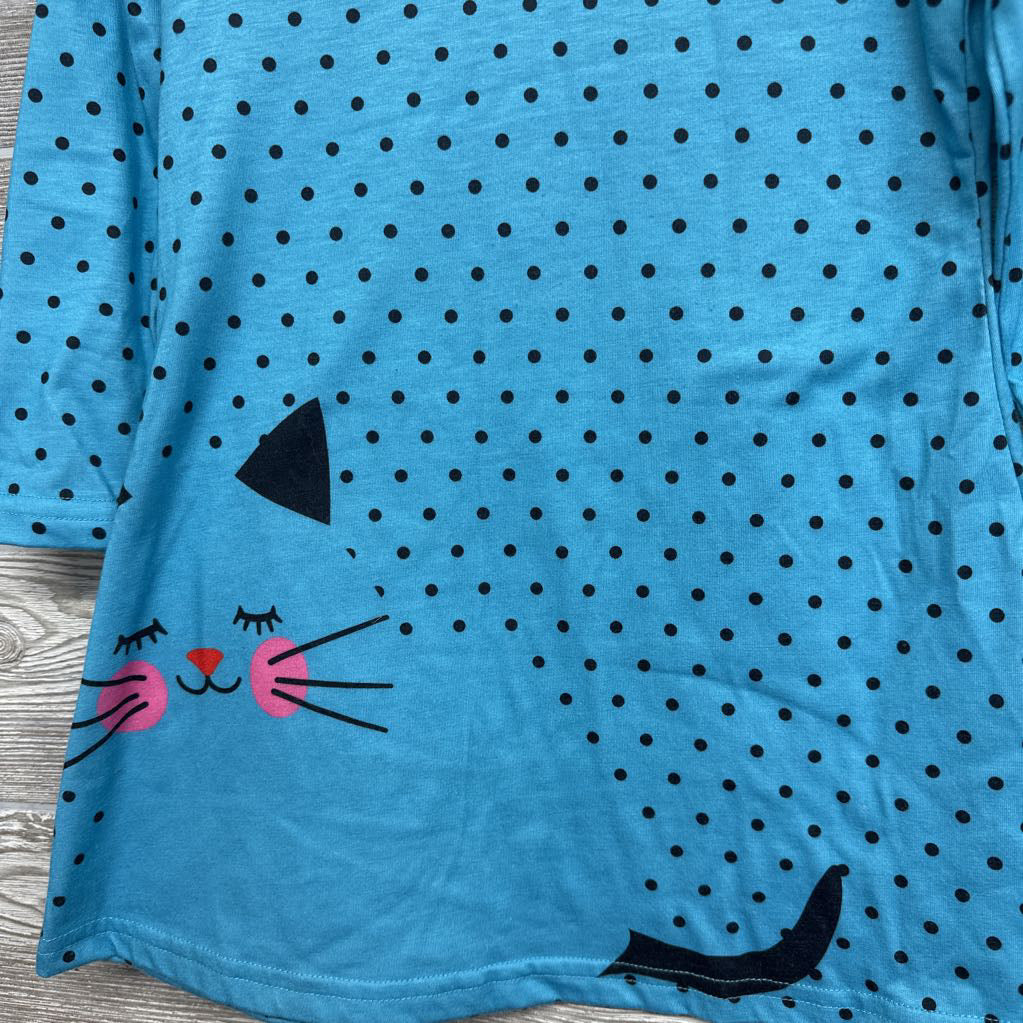 LS Dress Polka Dots & Cat 4t