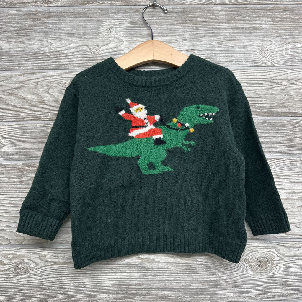 Sweater Santa Riding T-Rex 2t