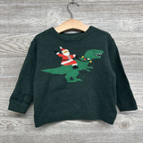 Sweater Santa Riding T-Rex 2t