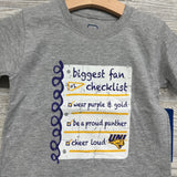 NEW Shirt UNI Biggest Fan Checklist 4t