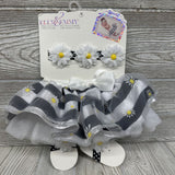 NEW Tutu Skirt, Headband & Strap Sandals Flowers & Stripes 0-12M