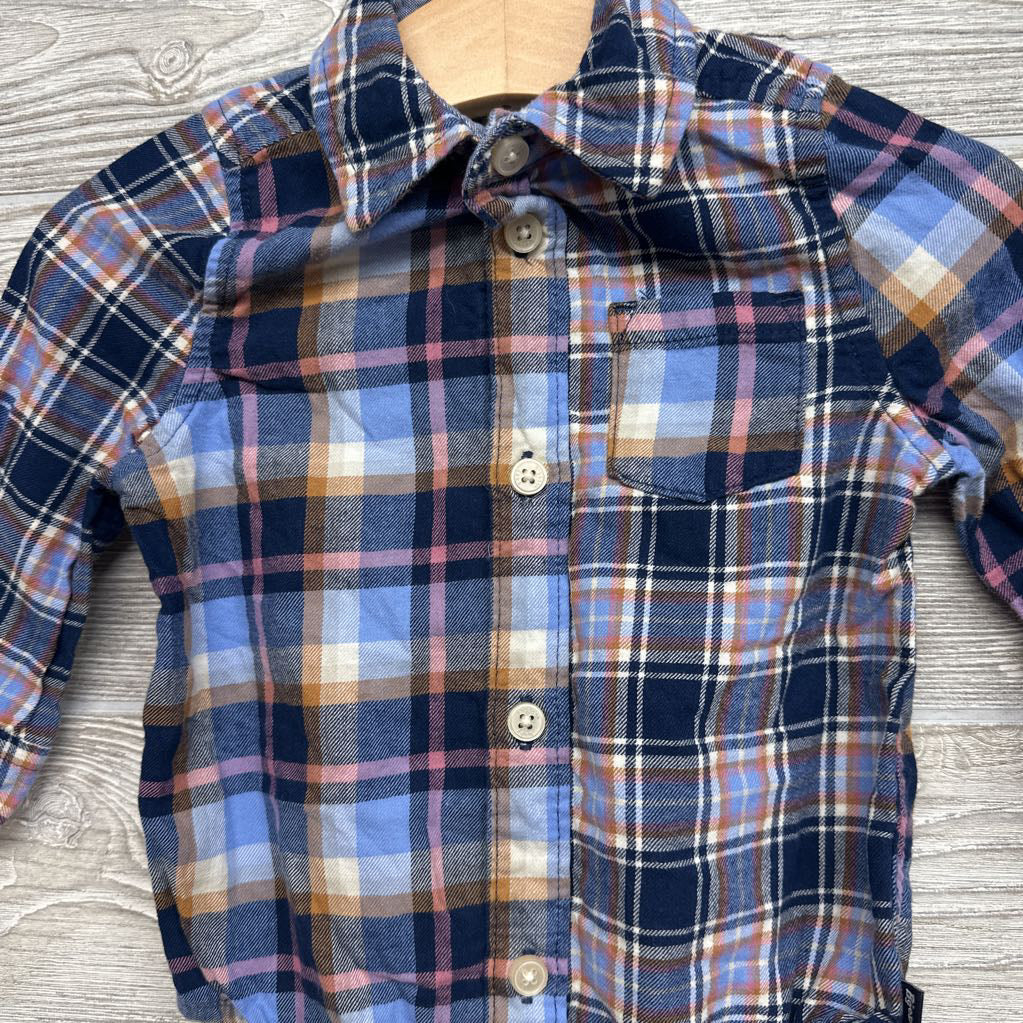 Button Up Bodysuit Plaid 9M