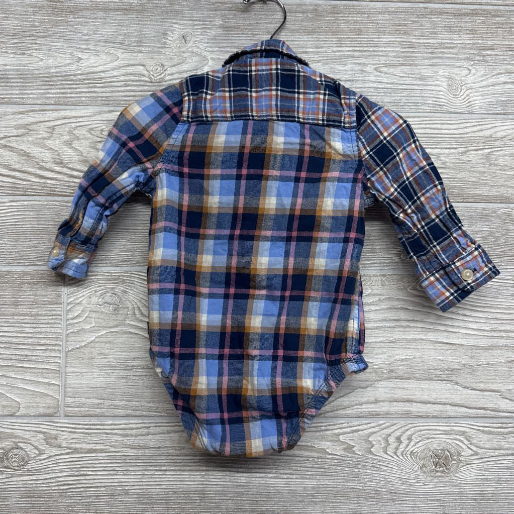 Button Up Bodysuit Plaid 9M