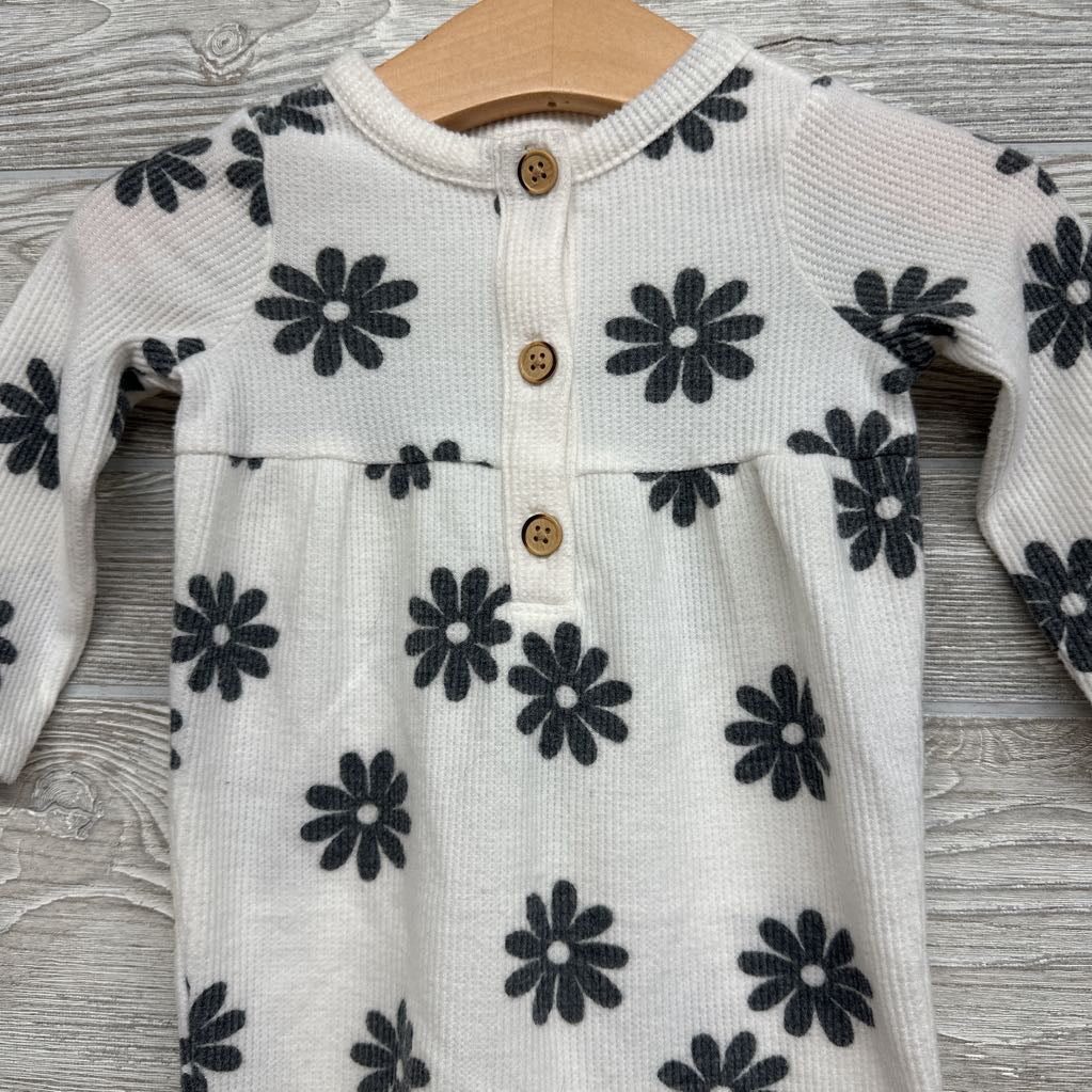 Soft Waffle Knit Outfit Flowers 3-6M