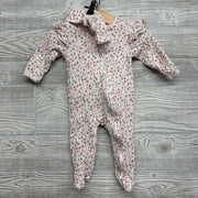 Organic Ribbed Outfit Flowers & Headband 6-9M