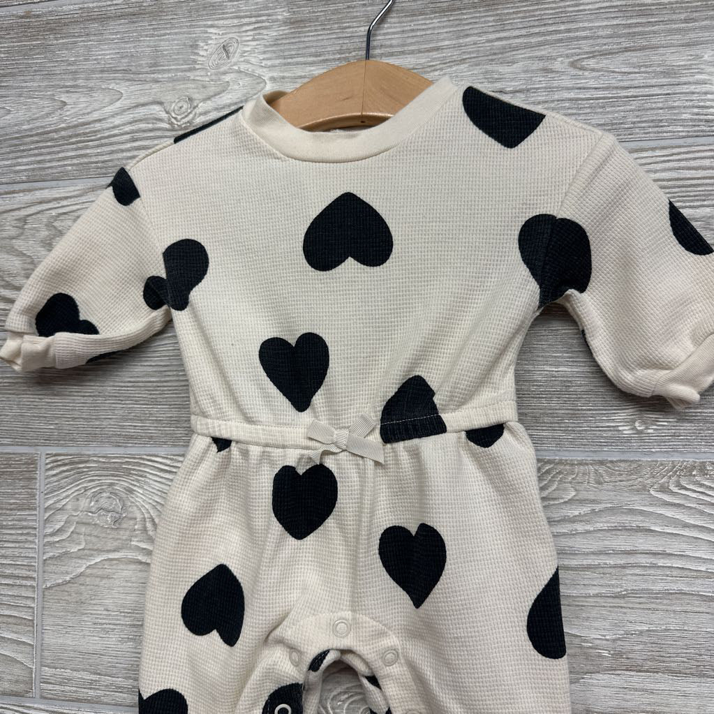 Waffle Knit Outfit Hearts 0-3M