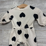 Waffle Knit Outfit Hearts 0-3M