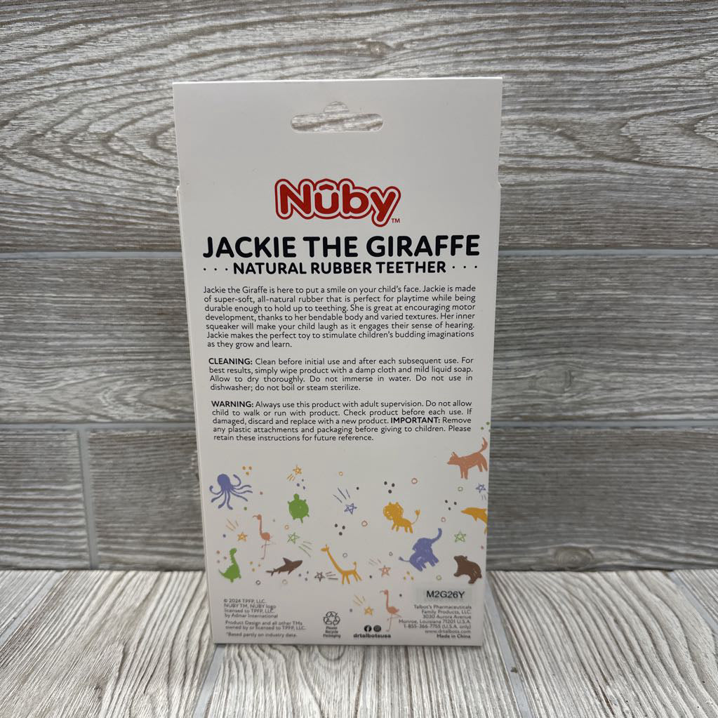 NEW Jackie The Giraffe Rubber Teether