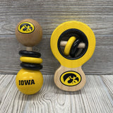 Wooden Rattle Set Iowa Hawkeyes