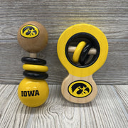 Wooden Rattle Set Iowa Hawkeyes